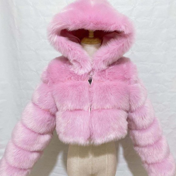 Luxury Winter Warm Fluffy Faux Fur Short Jacket - Picture 7 of 10